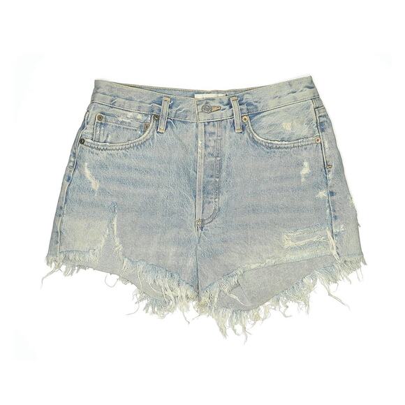 Agolde Parker Parker Shorts Light Wash Cut Off Denim 26 - Picture 1 of 4